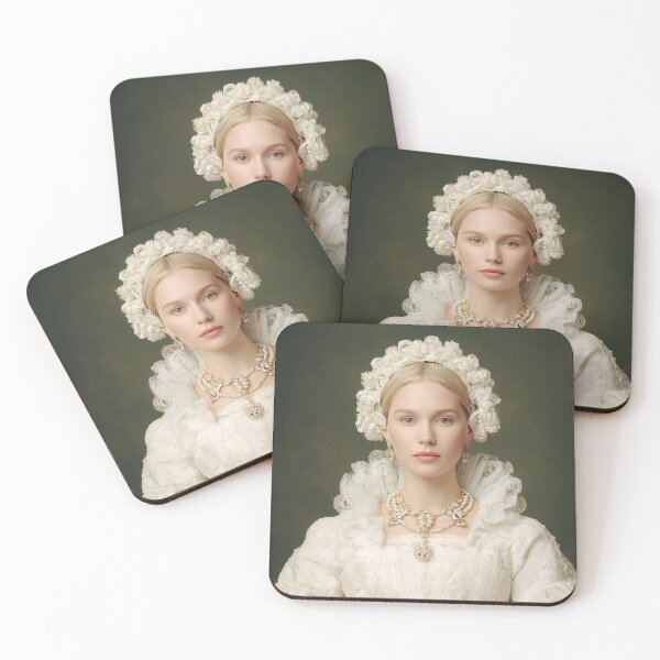 Item preview, Imperial Ivory Muse – Renaissance Inspired Fashion Portrait designed and sold by Mindrender.