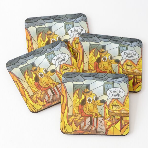 Item preview, THIS IS FINE (Stained Glass) designed and sold by MEMERY MUSEUM.