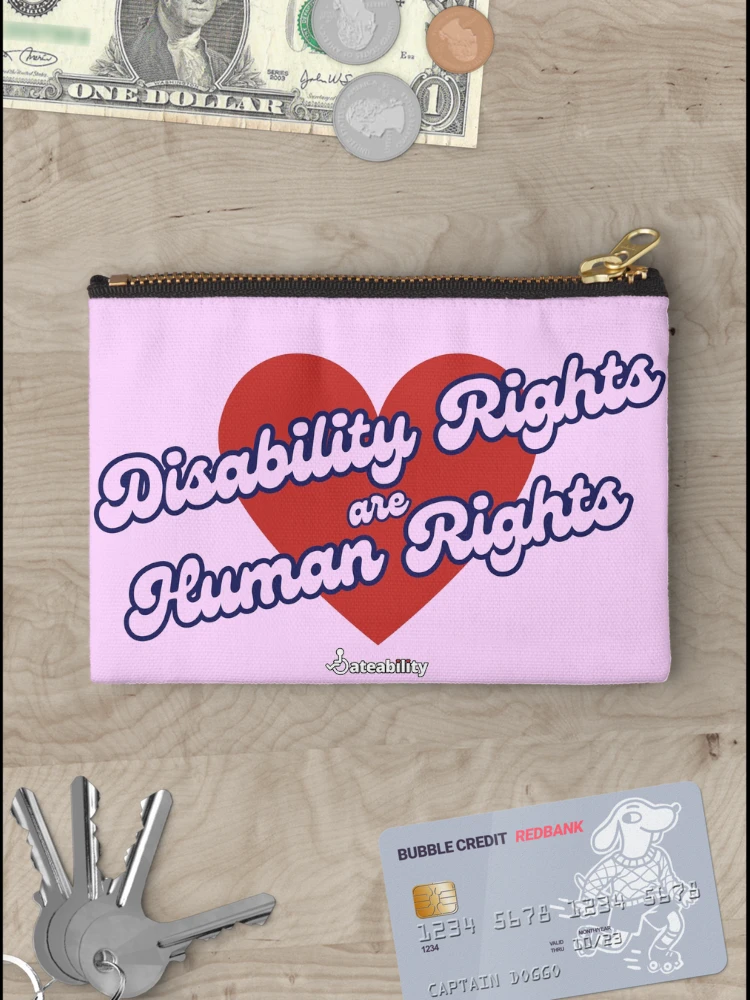 Thumbnail 3 of 4, Zipper Pouch, Disability Rights are Human Rights! designed and sold by Dateability.