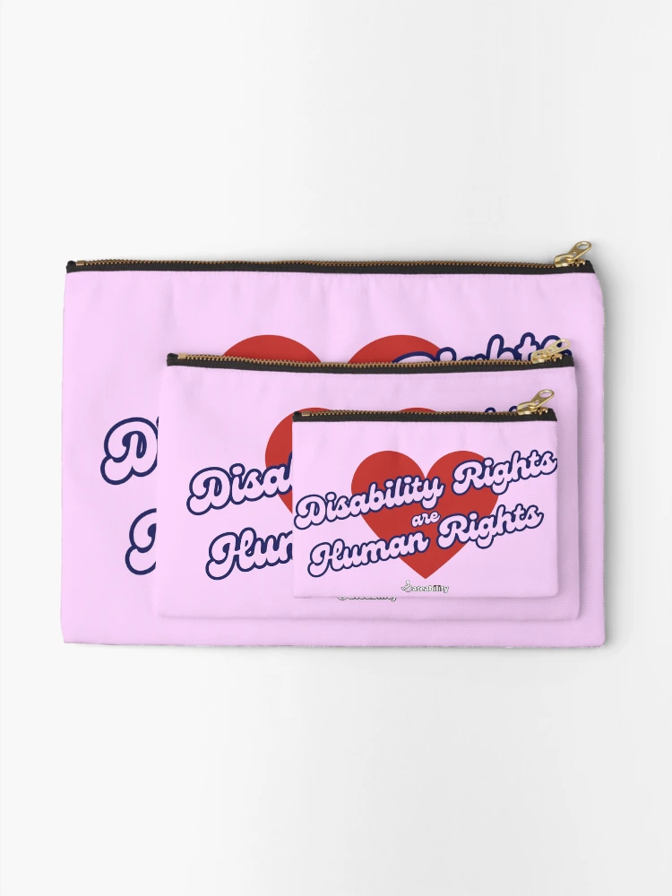 Thumbnail 2 of 4, Zipper Pouch, Disability Rights are Human Rights! designed and sold by Dateability.