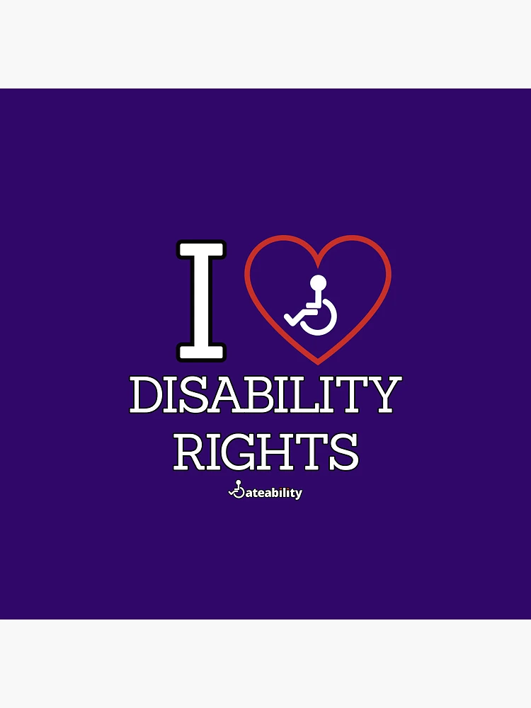 Thumbnail 3 of 3, Pin, I Love Disability Rights designed and sold by Dateability.