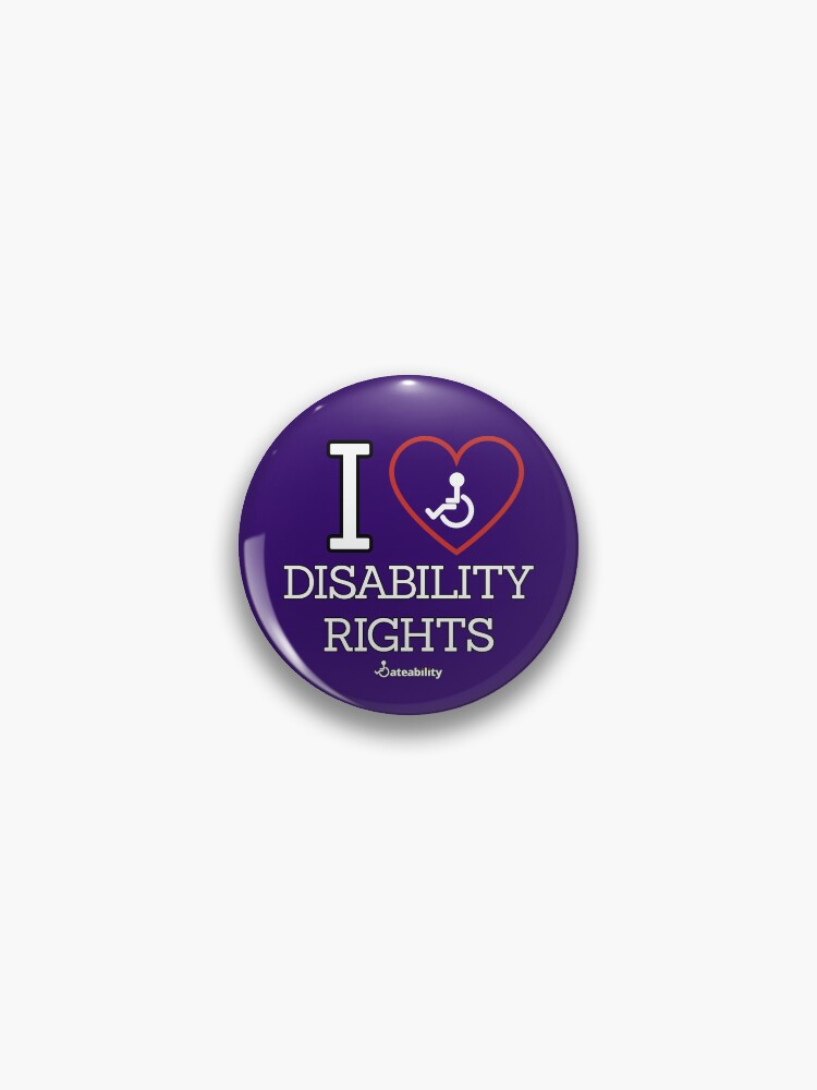 Thumbnail 1 of 3, Pin, I Love Disability Rights designed and sold by Dateability.