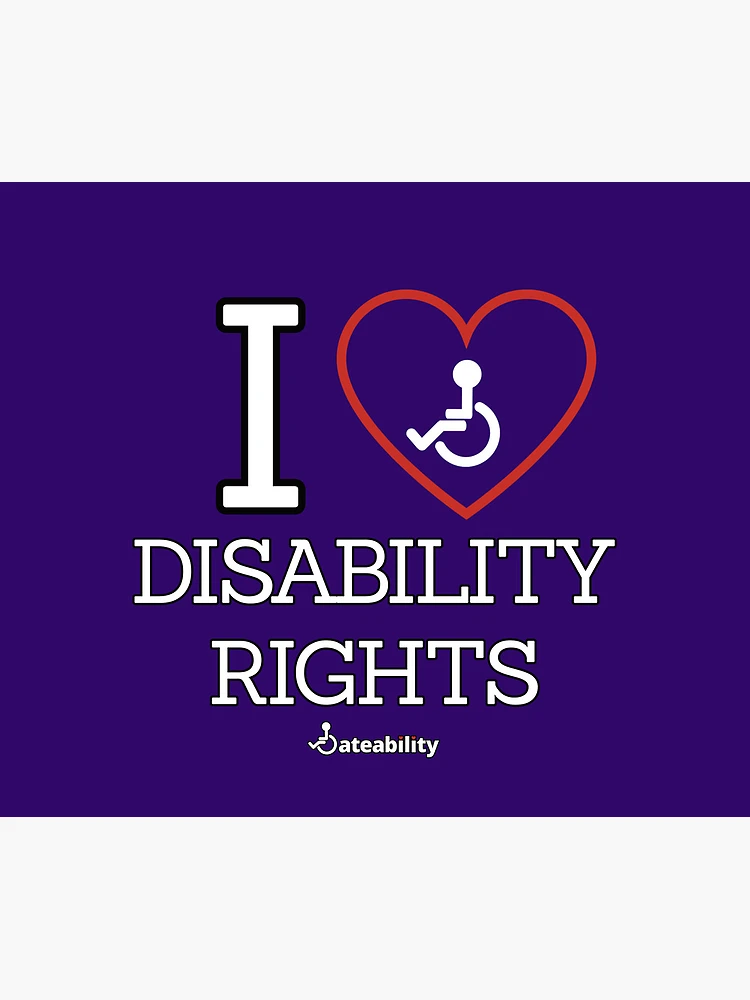 Thumbnail 5 of 5, Mouse Pad, I Love Disability Rights designed and sold by Dateability.