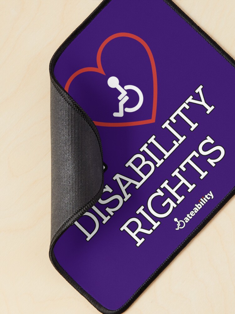 Thumbnail 2 of 5, Mouse Pad, I Love Disability Rights designed and sold by Dateability.