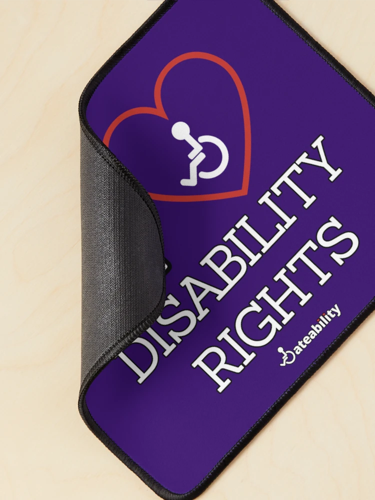 Thumbnail 2 of 5, Mouse Pad, I Love Disability Rights designed and sold by Dateability.