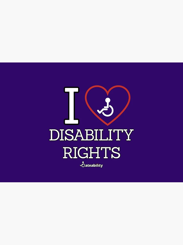 Thumbnail 4 of 4, Zipper Pouch, I Love Disability Rights designed and sold by Dateability.