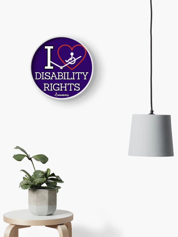 Thumbnail 2 of 4, Clock, I Love Disability Rights designed and sold by Dateability.