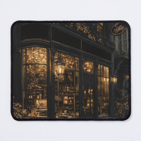 Item preview, Golden Lit Paris Café at Night designed and sold by EverpageStudio.