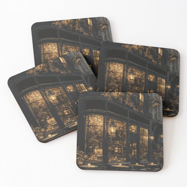 Item preview, Golden Lit Paris Café at Night designed and sold by EverpageStudio.