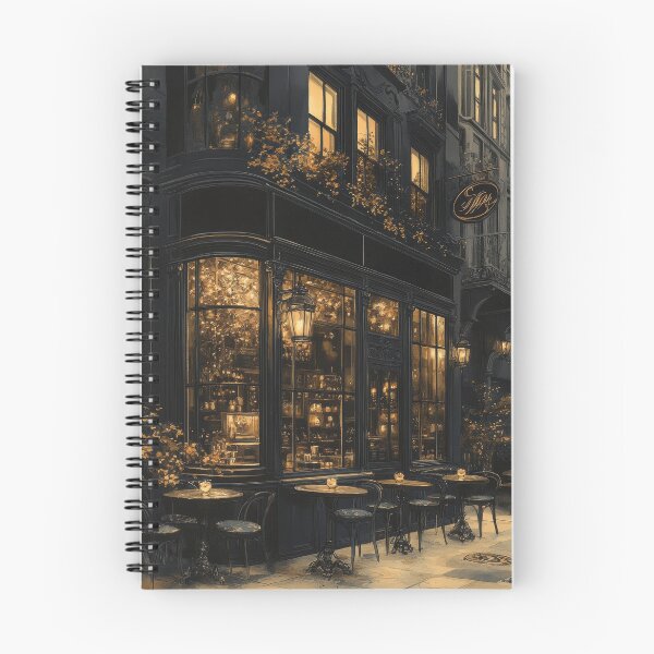 Item preview, Golden Lit Paris Café at Night designed and sold by EverpageStudio.