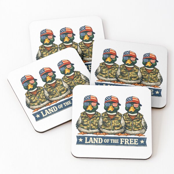 Item preview, Land of the Free Patriotic Duck Vintage American Flag Camo Hunting Design designed and sold by Sonchai Paladsai.