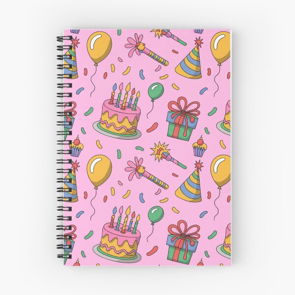 Item preview, Sweet Pink Birthday Party Pattern - Cakes, Balloons, Hats & Noisemakers designed and sold by Midnight Veil Designs.