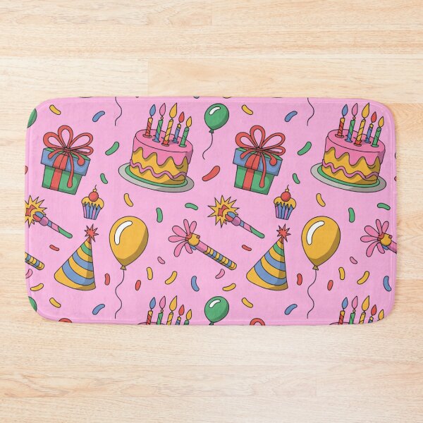 Item preview, Sweet Pink Birthday Party Pattern - Cakes, Balloons, Hats & Noisemakers designed and sold by Midnight Veil Designs.