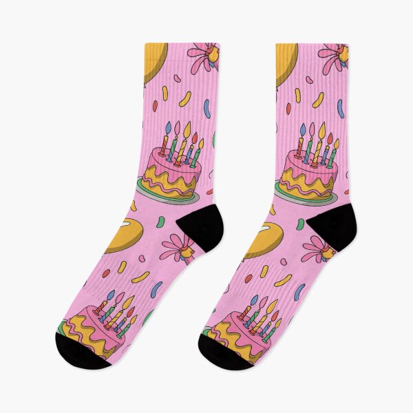 Item preview, Sweet Pink Birthday Party Pattern - Cakes, Balloons, Hats & Noisemakers designed and sold by Midnight Veil Designs.