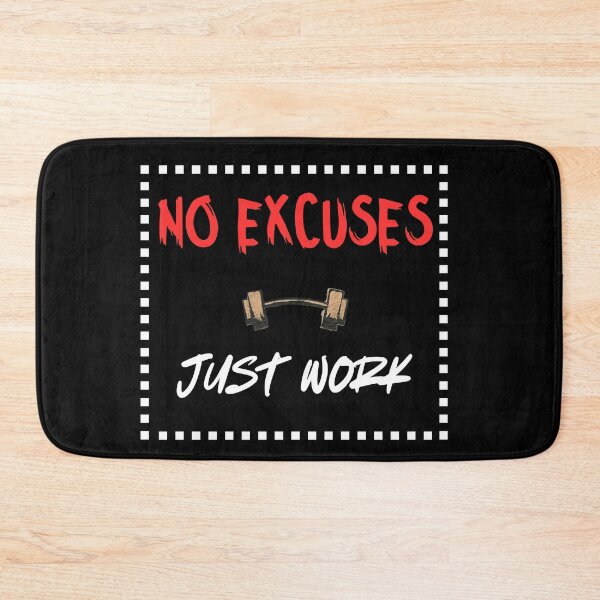 Item preview, No Excuses Just Work - Hard Work & Hustle Quote designed and sold by Jan Menard Sangal Apparel.