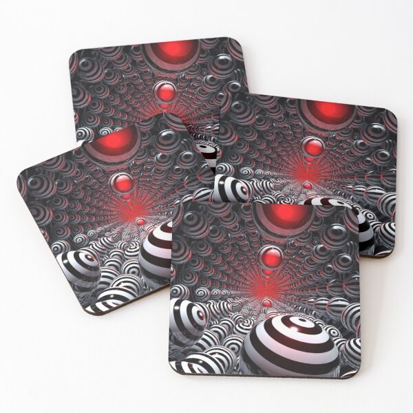 Item preview, Hypnotic Red Vortex Spheres – Surreal Op Art Illusion designed and sold by PixelVibe782.