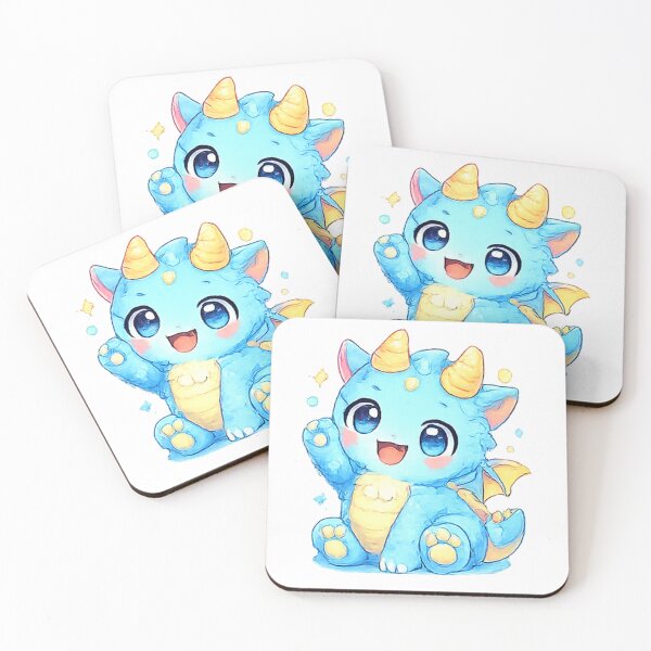 Item preview, Cute creature, blue unicorn dragon friend Kawaii designed and sold by Kallandra.