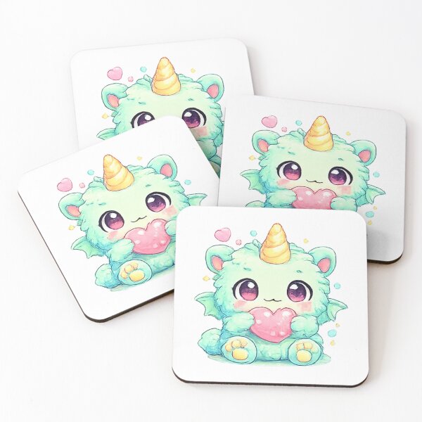 Item preview, Japanese Kawaii Mint Green Unicorn Kitten designed and sold by Kallandra.