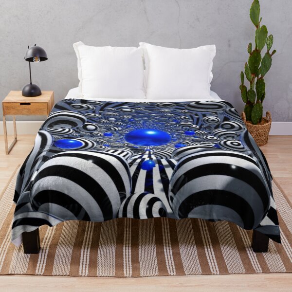 Item preview, Electric Blue Vortex Spheres – Hypnotic Op Art Illusion designed and sold by PixelVibe782.