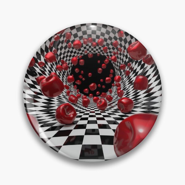 Item preview, Red Apple Vortex – Surreal Checkerboard Illusion designed and sold by PixelVibe782.