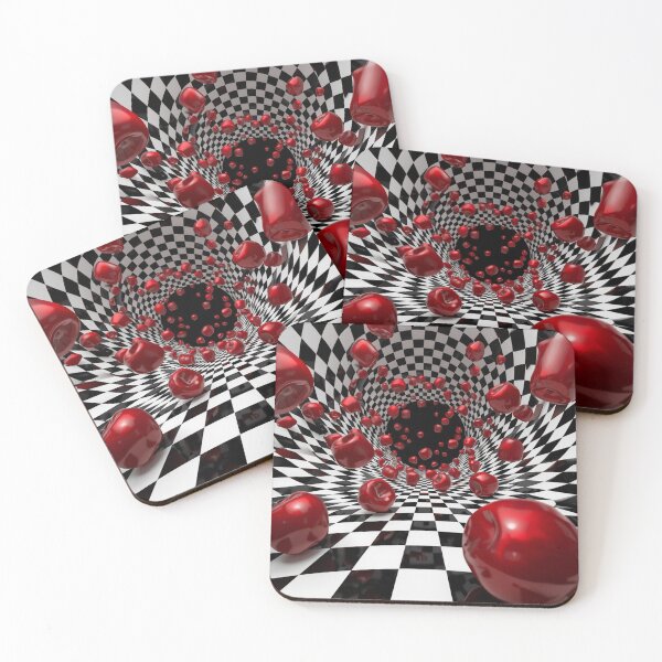 Item preview, Red Apple Vortex – Surreal Checkerboard Illusion designed and sold by PixelVibe782.