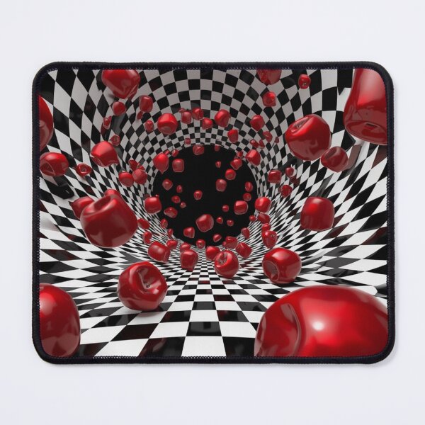 Item preview, Red Apple Vortex – Surreal Checkerboard Illusion designed and sold by PixelVibe782.