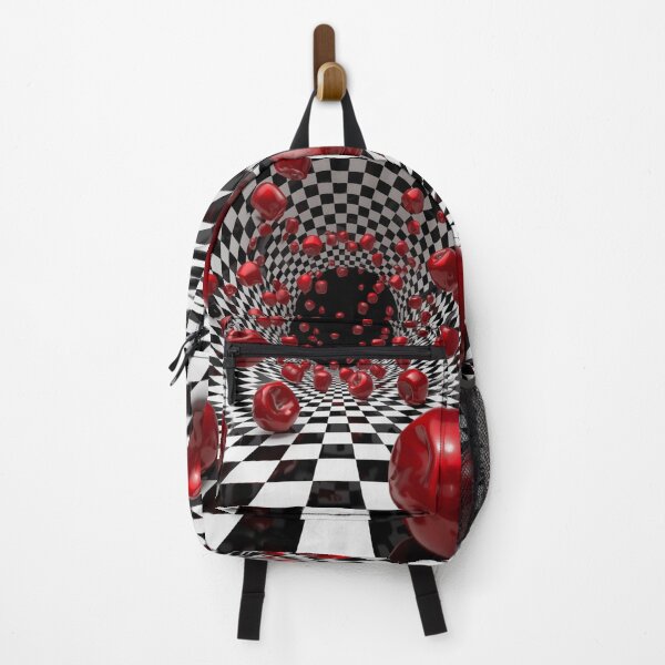 Item preview, Red Apple Vortex – Surreal Checkerboard Illusion designed and sold by PixelVibe782.