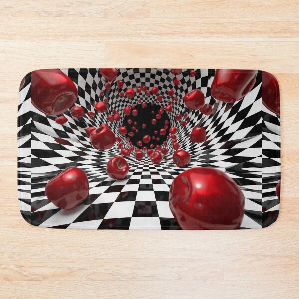 Item preview, Red Apple Vortex – Surreal Checkerboard Illusion designed and sold by PixelVibe782.