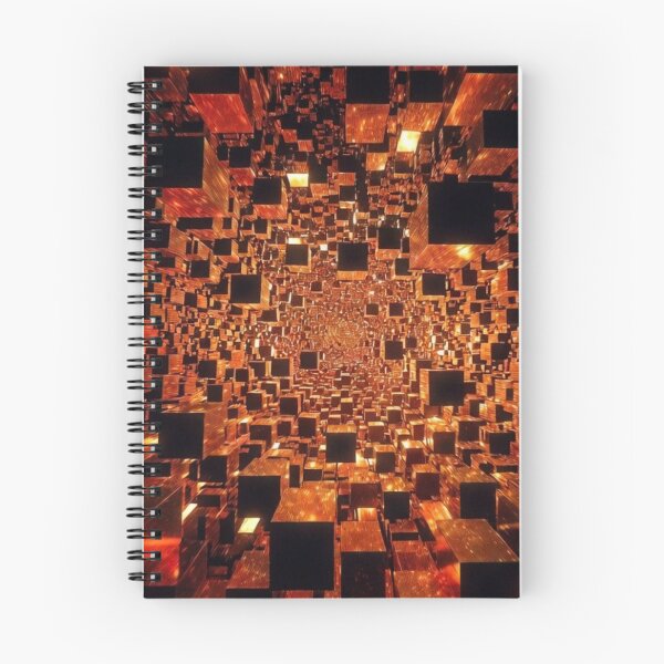 Item preview, Fiery Cube Vortex – Explosive 3D Geometric Art designed and sold by PixelVibe782.