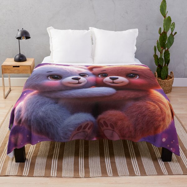 Item preview, Cute Teddy Bear Love – Romantic 3D Kawaii Couple designed and sold by PixelVibe782.