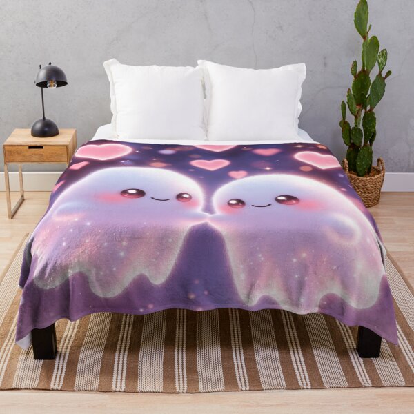 Item preview, Kawaii Ghost Love – Cute Halloween Romance designed and sold by PixelVibe782.