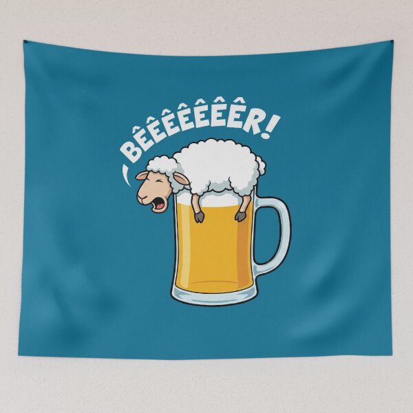 Item preview, Funny Sheep Beer Pun designed and sold by AdyKurniawan.