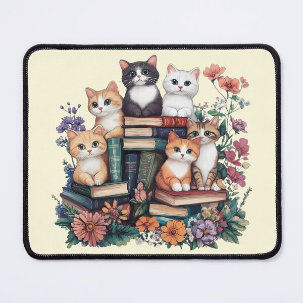 Item preview, Bookish Kitten Pile designed and sold by bubblyrainbow.