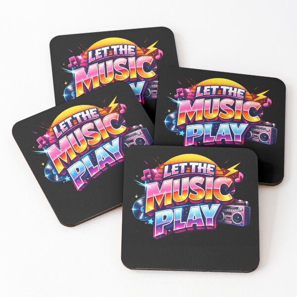 Item preview, Let The Music Play Retro Synthwave Boombox 80s Style designed and sold by DrukNaStyl.