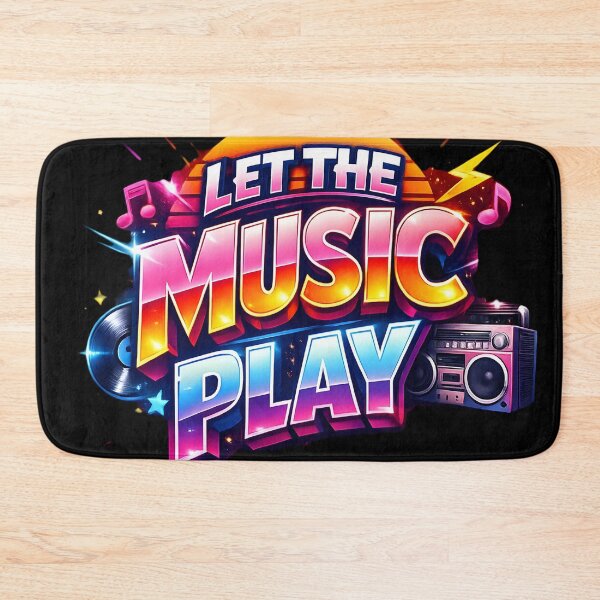 Item preview, Let The Music Play Retro Synthwave Boombox 80s Style designed and sold by DrukNaStyl.