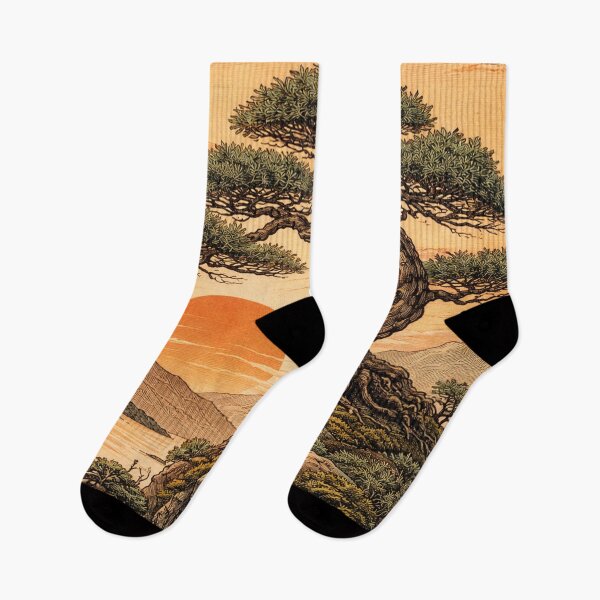 Item preview, Bonsai tree at sunset, Japanese style designed and sold by Mauswohn.