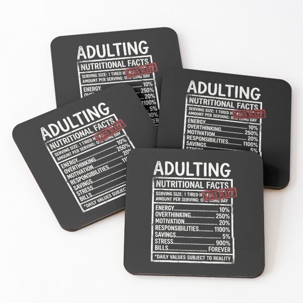 Item preview, Funny Adulting Nutrition Facts designed and sold by AdyKurniawan.