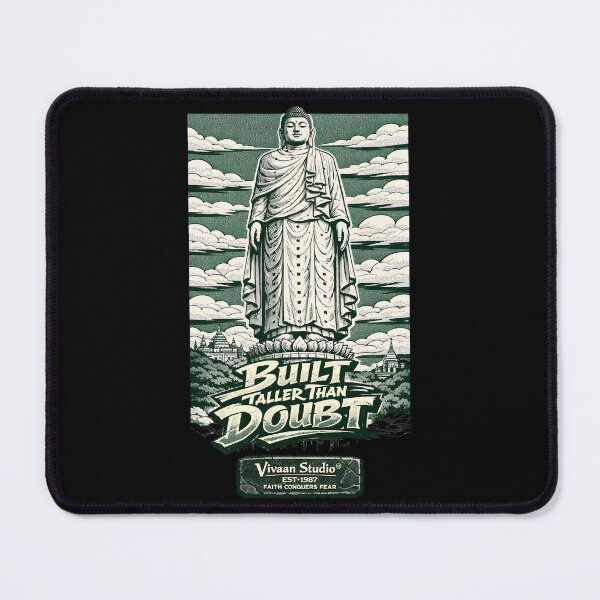Item preview, Laykyun Sekkya Buddha Statue Art - Built Taller Than Doubt 90s Anime Comic Style - Myanmar Monument Spiritual Motivation Forest Green Vintage Hand-Inked Minimalist Zen Decor designed and sold by Vivaan Studio.