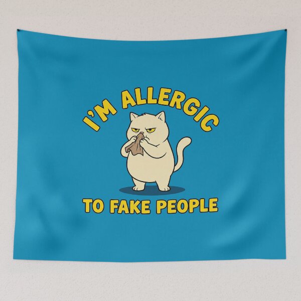 Item preview, Allergic To Fake People Funny Cat designed and sold by AdyKurniawan.