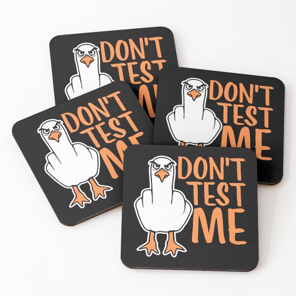 Item preview, Don't Test Me Seagull Middle Finger Evil Sassy Insult Funny designed and sold by shirt-o-mat.