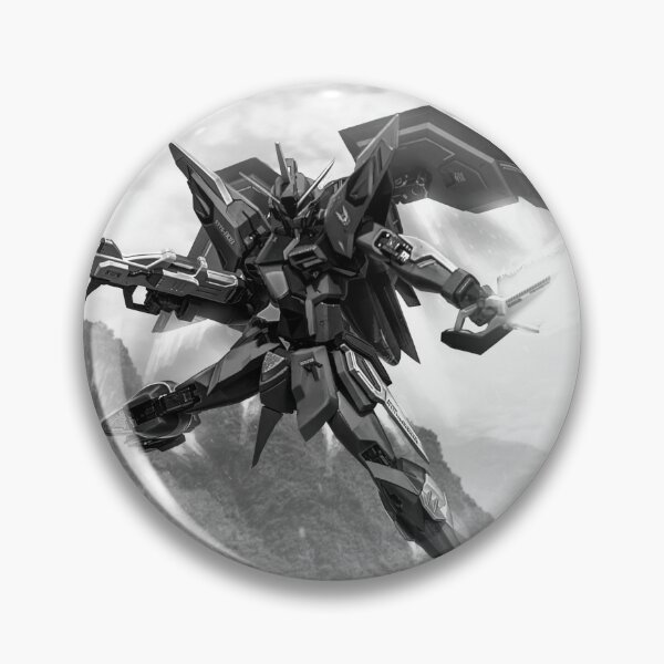 Item preview, black white STTS-808 Immortal Justice Gundam seed digital imaging illustration digital art designed and sold by sabartgunpla.