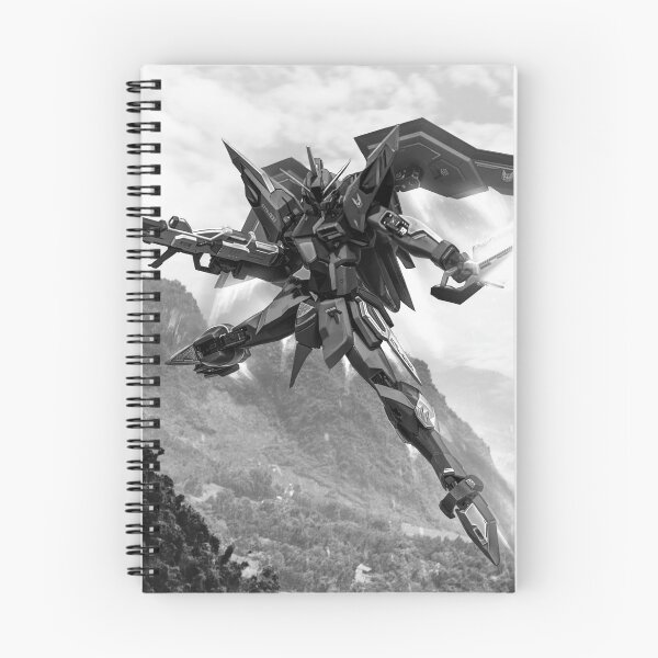 Item preview, black white STTS-808 Immortal Justice Gundam seed digital imaging illustration digital art designed and sold by sabartgunpla.