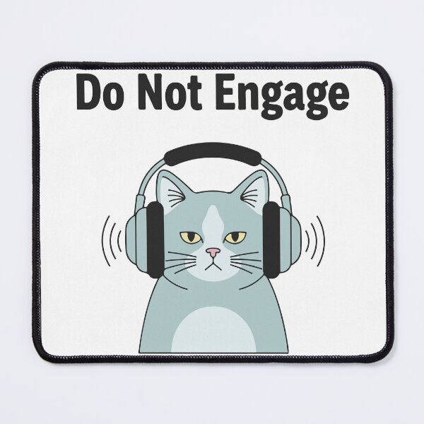 Item preview, Do Not Engage Cat Shirt – Funny Introvert Headphone Cat Meme Cute Antisocial Quote T-Shirt designed and sold by Design-Pro-21.