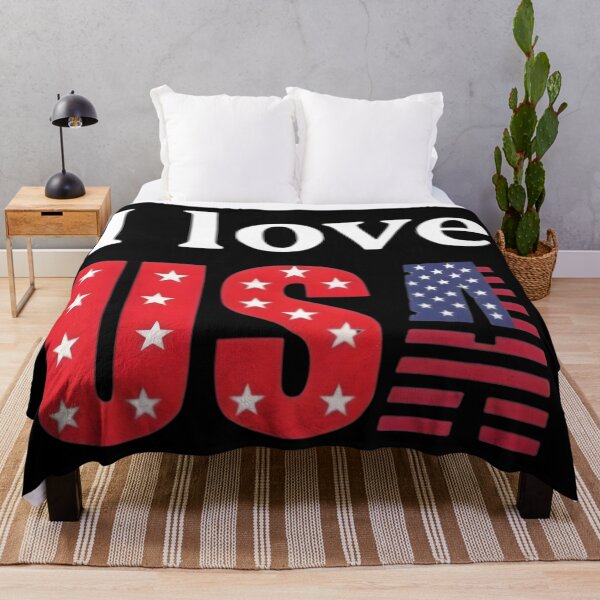 Item preview, I Love USA Patriotic American Flag White Typography designed and sold by DrukNaStyl.