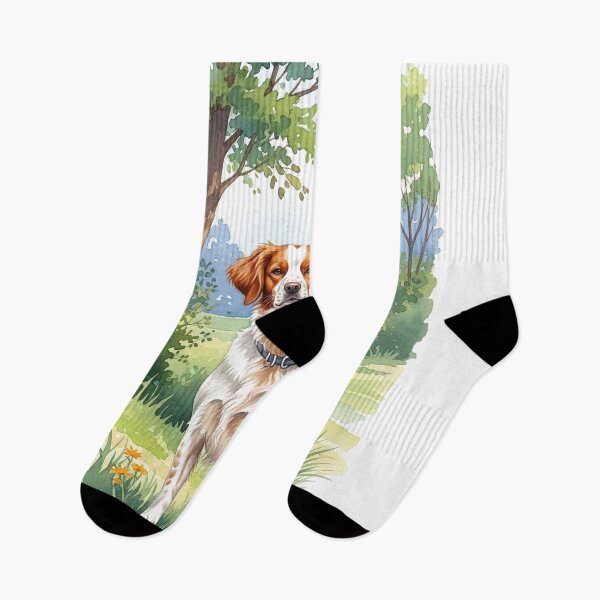 Item preview, Brittany Spaniel Watercolor designed and sold by Aureluxe.