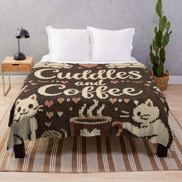 Item preview, Cuddles and Coffee Cat Knitting Pattern Design designed and sold by Mauswohn.