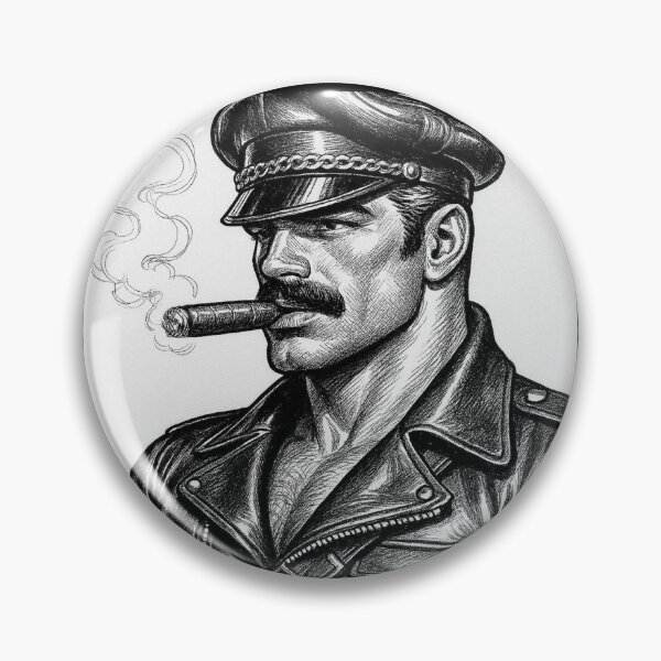 Item preview, Gay Leather Cigar Smoking Daddy Defiant Currency Tom of Finland Tribute Gay Pride Graphic Design designed and sold by ItsAKinkThing.