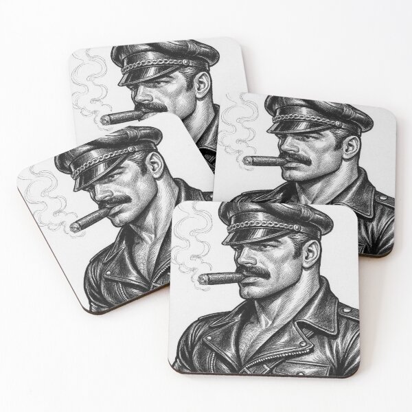 Item preview, Gay Leather Cigar Smoking Daddy Defiant Currency Tom of Finland Tribute Gay Pride Graphic Design designed and sold by ItsAKinkThing.