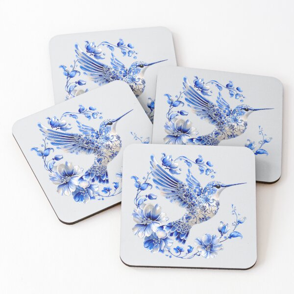 Item preview, Porcelain Blue Hummingbird 2 designed and sold by Dawne's Designs.