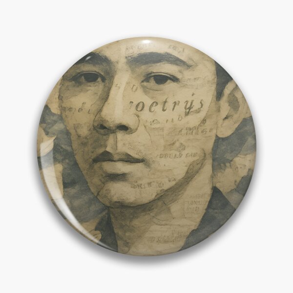 Item preview, Abstract Indigo Collage Portrait – Poetic Mixed Media with Lotus, Linen Threads & Ocean Waves designed and sold by Cosmopolis.